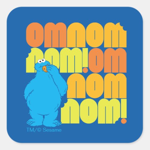 Cookie Monster Nom Nom Pattern Square Sticker