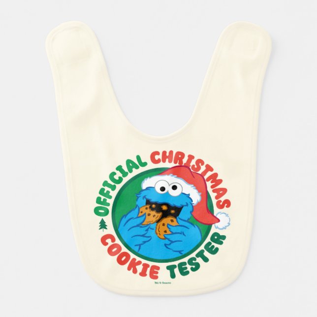 Cookie Monster | Official Christmas Cookie Tester Baby Bib (Front)