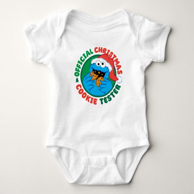 Cookie Monster | Official Christmas Cookie Tester Baby Bodysuit (Front)