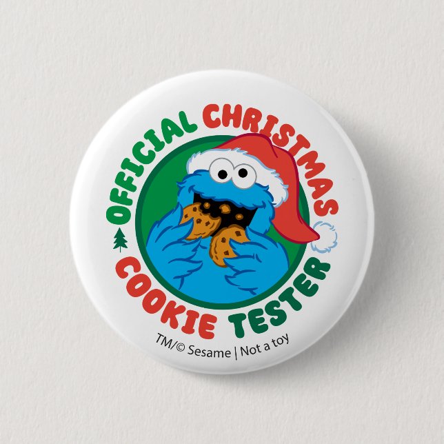 Cookie Monster | Official Christmas Cookie Tester Button (Front)