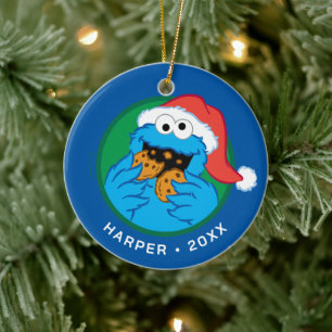 Cookie Monster Official Christmas Cookie Tester Ceramic Ornament