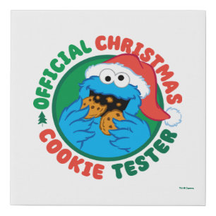 Cookie Monster Official Christmas Cookie Tester Faux Canvas Print