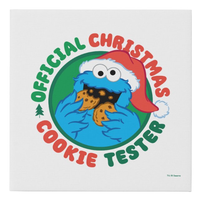 Cookie Monster | Official Christmas Cookie Tester Faux Canvas Print (Front)