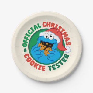 Cookie Monster   Official Christmas Cookie Tester Paper Plates