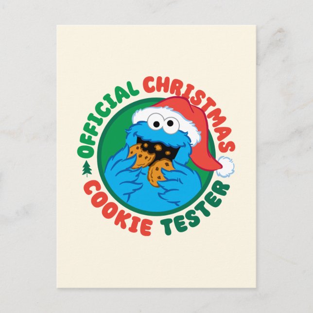 Cookie Monster | Official Christmas Cookie Tester Postcard (Front)