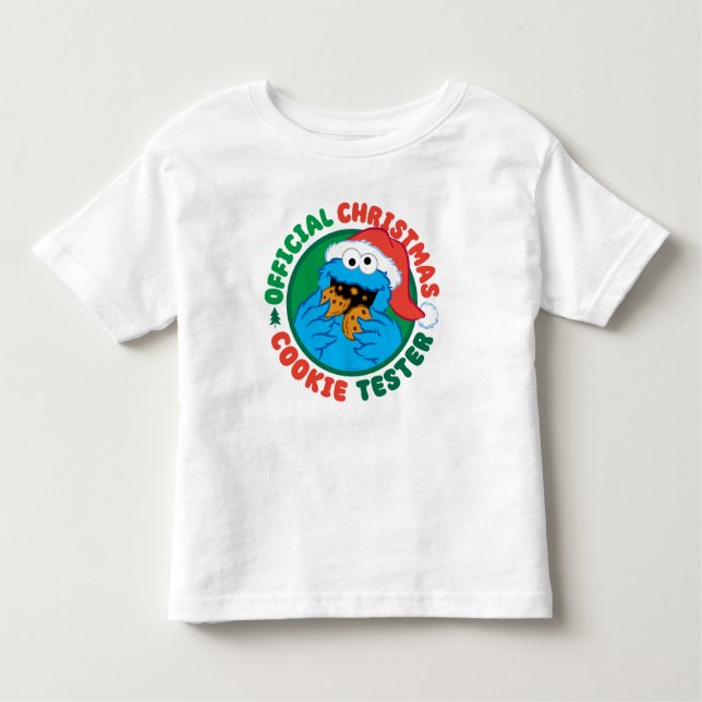Cookie Monster | Official Christmas Cookie Tester Toddler T-shirt (Front)