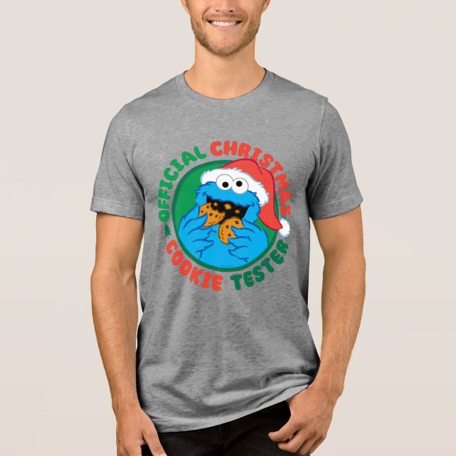 Cookie Monster | Official Christmas Cookie Tester Tri-Blend Shirt (Front)