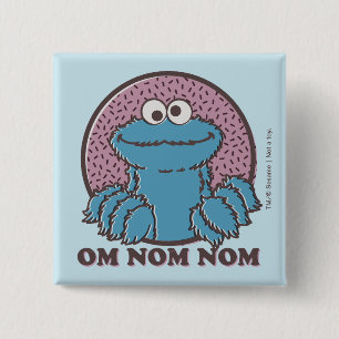 Cookie Monster Om Nom Nom Button