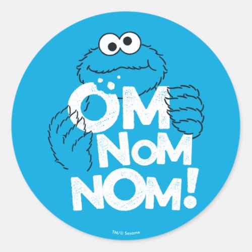 Cookie Monster  Om Nom Nom Classic Round Sticker