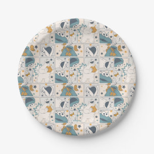 Cookie Monster Om Nom Nom Comic Pattern Paper Plates