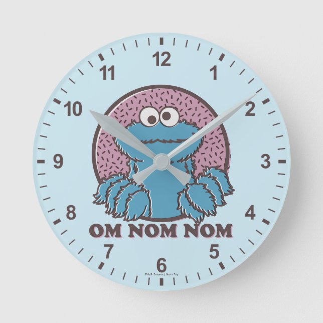 Cookie Monster | Om Nom Nom Round Clock (Front)