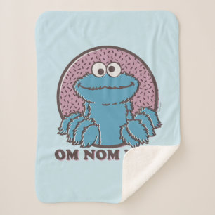 Cookie Monster Om Nom Nom Sherpa Blanket