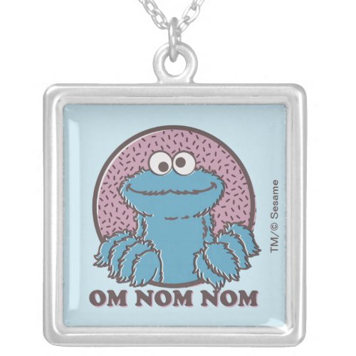 Cookie Monster  Om Nom Nom Silver Plated Necklace