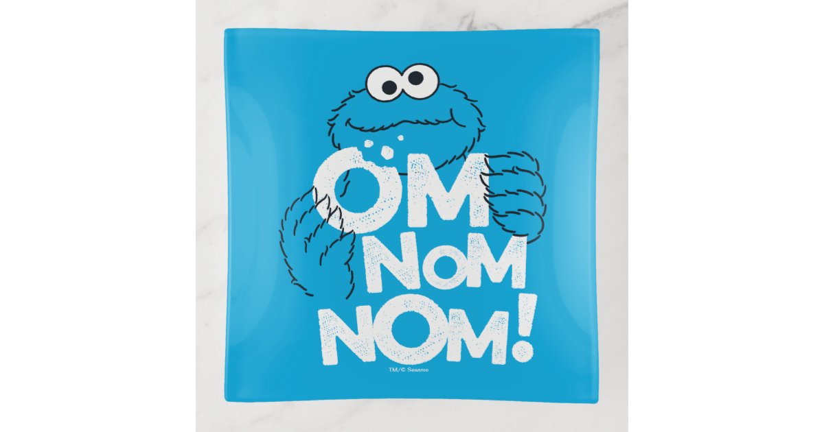 Cookie Monster Om Nom Nom Trinket Trays Zazzle Com
