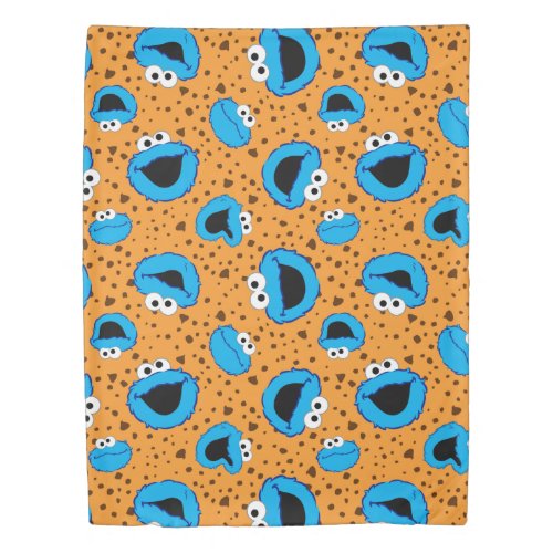 Cookie Monster on Cookie Pattern Duvet Cover