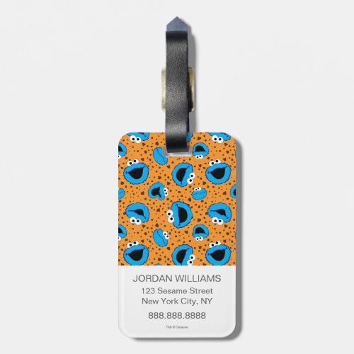 Cookie Monster on Cookie Pattern Luggage Tag