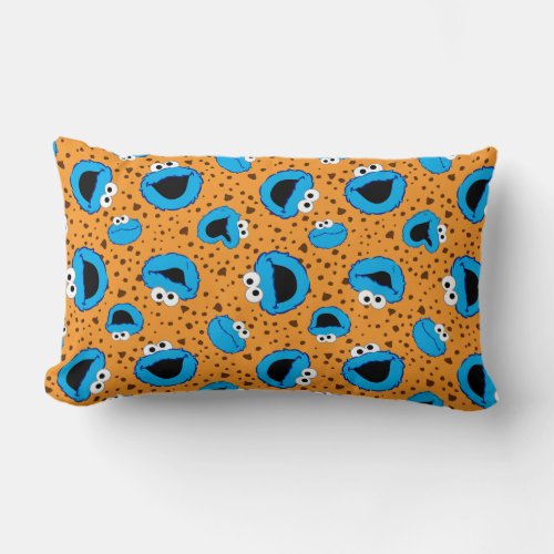 Cookie Monster on Cookie Pattern Lumbar Pillow