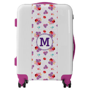 Cookie Monster on Cookie Pattern Monogram Luggage