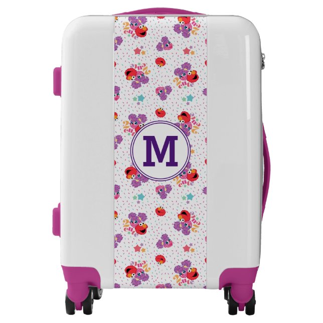 Cookie Monster on Cookie Pattern | Monogram Luggage (Front)