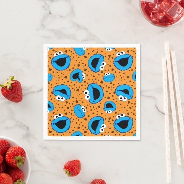 Cookie Monster on Cookie Pattern Napkins (Insitu)