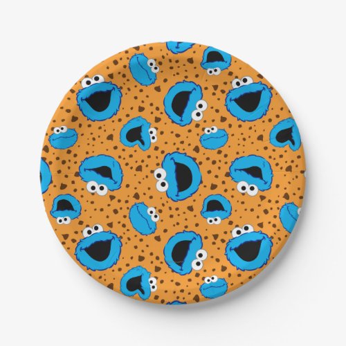 Cookie Monster on Cookie Pattern Paper Plates