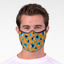 Cookie Monster on Cookie Pattern Premium Face Mask