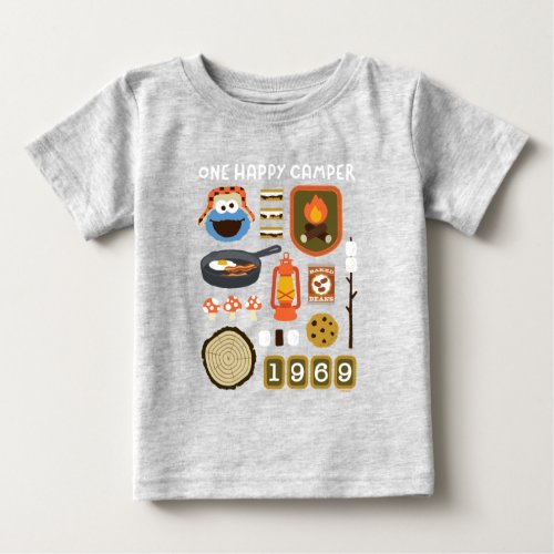 Cookie Monster  One Happy Camper Baby T_Shirt