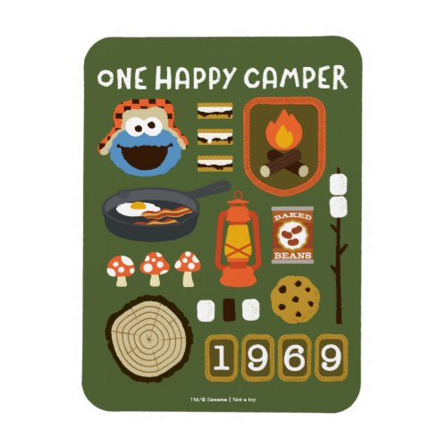 Cookie Monster  One Happy Camper Magnet