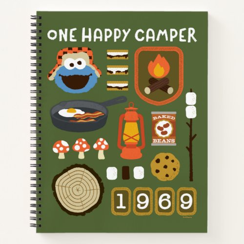 Cookie Monster  One Happy Camper Notebook