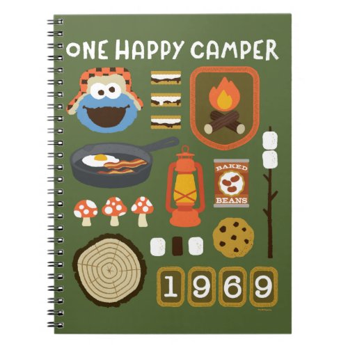 Cookie Monster  One Happy Camper Notebook