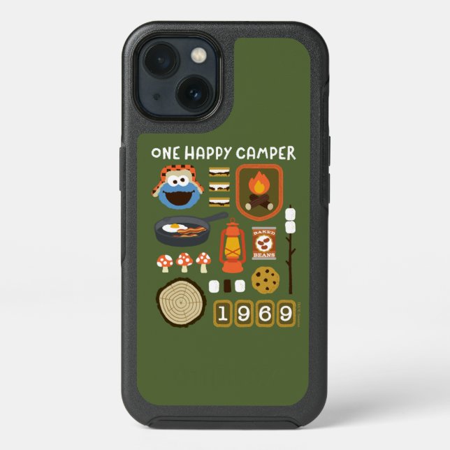 Cookie Monster | One Happy Camper Otterbox iPhone Case (Back)