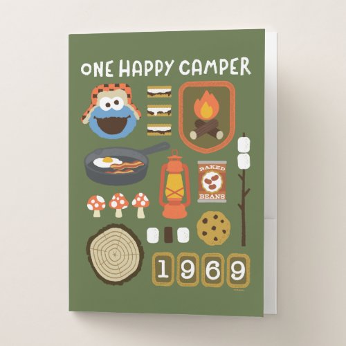 Cookie Monster  One Happy Camper Pocket Folder