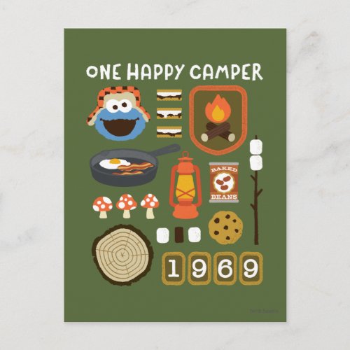 Cookie Monster  One Happy Camper Postcard