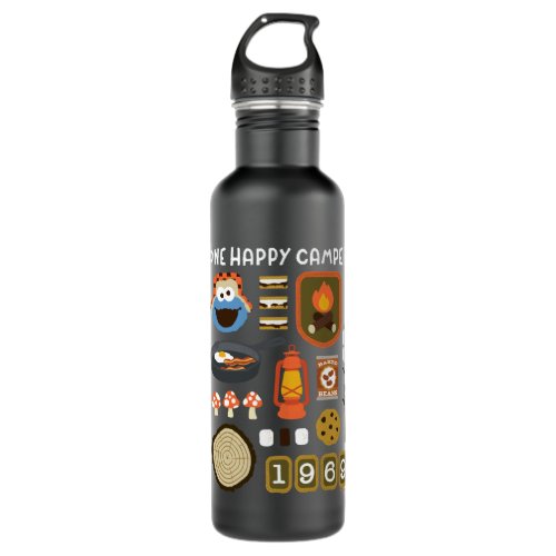 Cookie Monster  One Happy Camper Stainless Steel Water Bottle