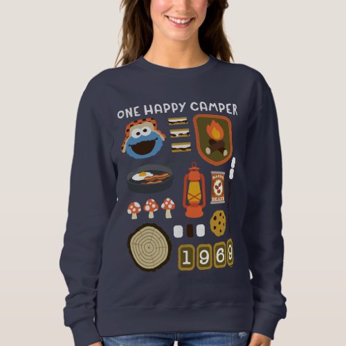Cookie Monster  One Happy Camper Sweatshirt
