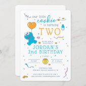 Cookie Monster | Our Little Cookie is Turning Two Invitation (Front/Back)