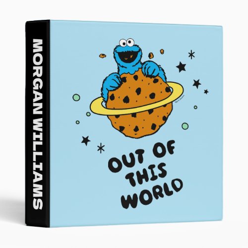 Cookie Monster  Out of This World  Add Your Name 3 Ring Binder