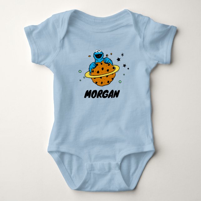 Cookie Monster | Out of This World | Add Your Name Baby Bodysuit (Front)