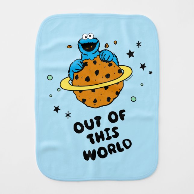 Cookie Monster | Out of This World Baby Burp Cloth (Front)