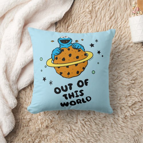 Cookie Monster  Out of This World Throw Pillow