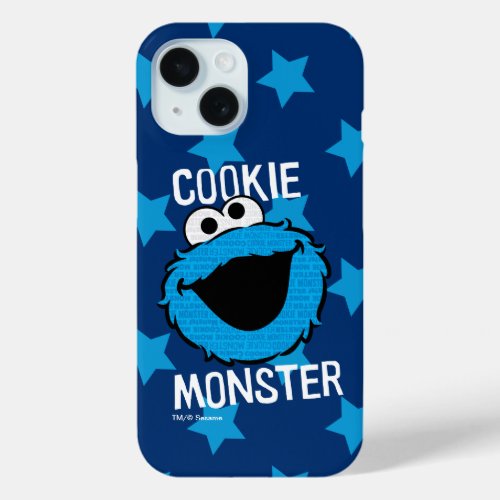 Cookie Monster Pattern Face iPhone 15 Case