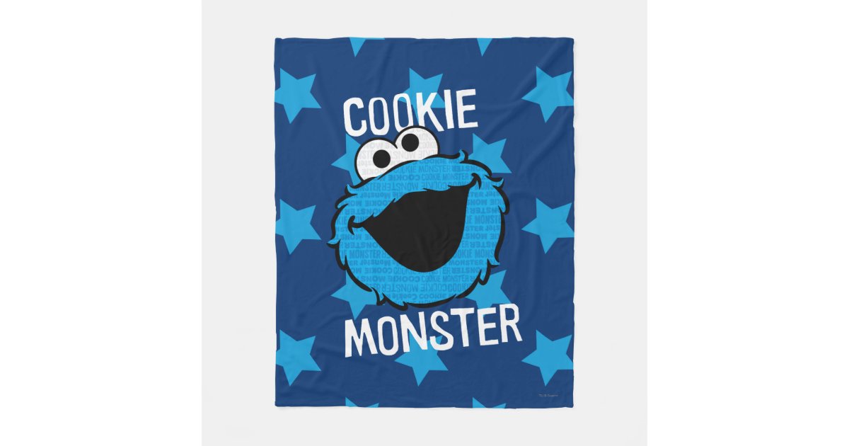 Cookie Monster Pattern Face Fleece Blanket Zazzle Com