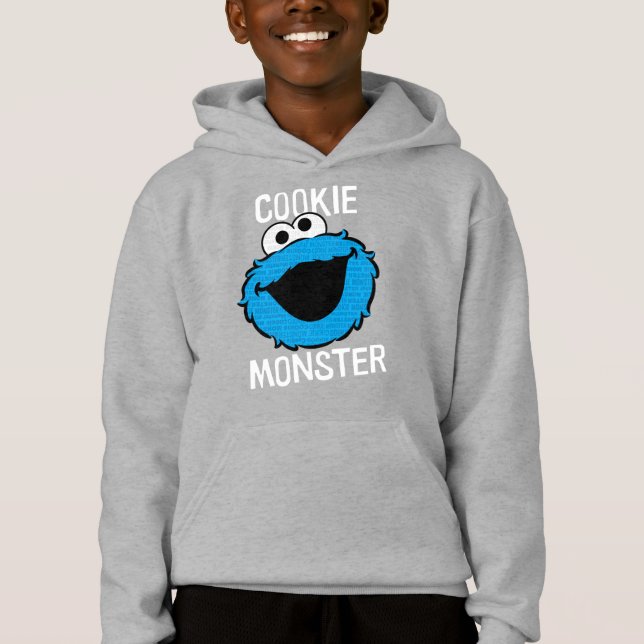 Cookie Monster Pattern Face Hoodie (Front)