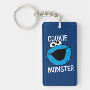 Cookie Monster Pattern Face Keychain
