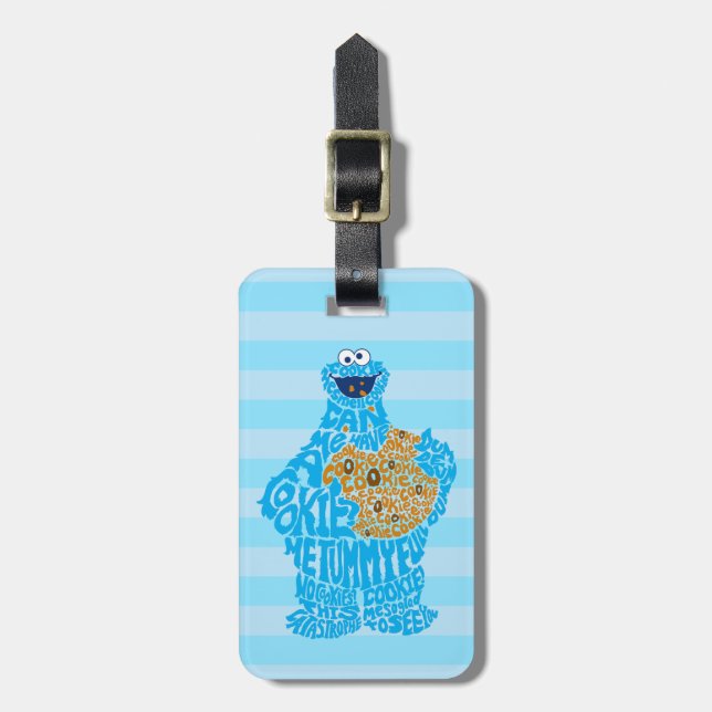 Cookie Monster Pattern Fill Luggage Tag (Front Vertical)