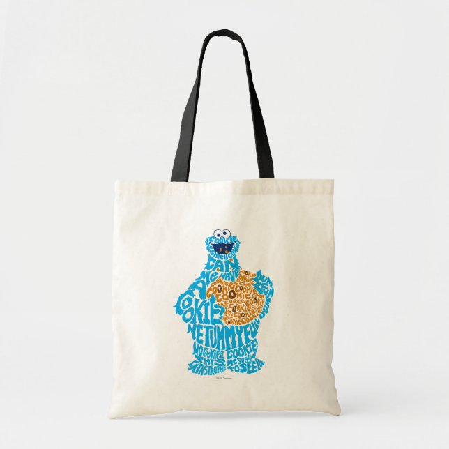 Cookie Monster Pattern Fill Tote Bag (Front)
