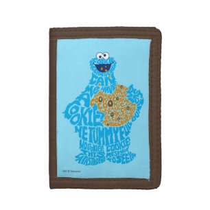 Cookie Monster Pattern Fill Tri-fold Wallet