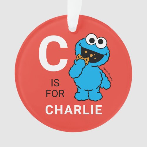 Cookie Monster  Personalized Name with Photo Ornament
