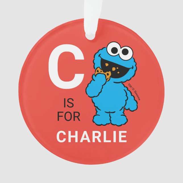 Cookie Monster | Personalized Name with Photo Ornament (Front)