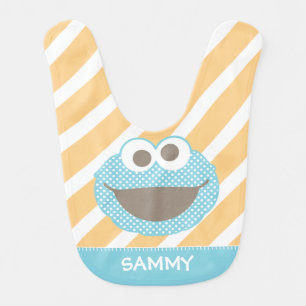 Cookie Monster Polka Dot Face Add Your Name Bib